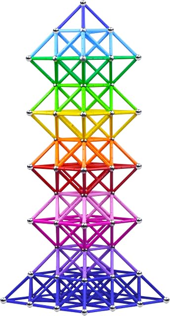 Veatree 206PCS 2.3" Magnetic Building Sticks Toys, Magnetic Construction Set Toys and Educational Stacking Puzzle Toys For Adults and Toddlers