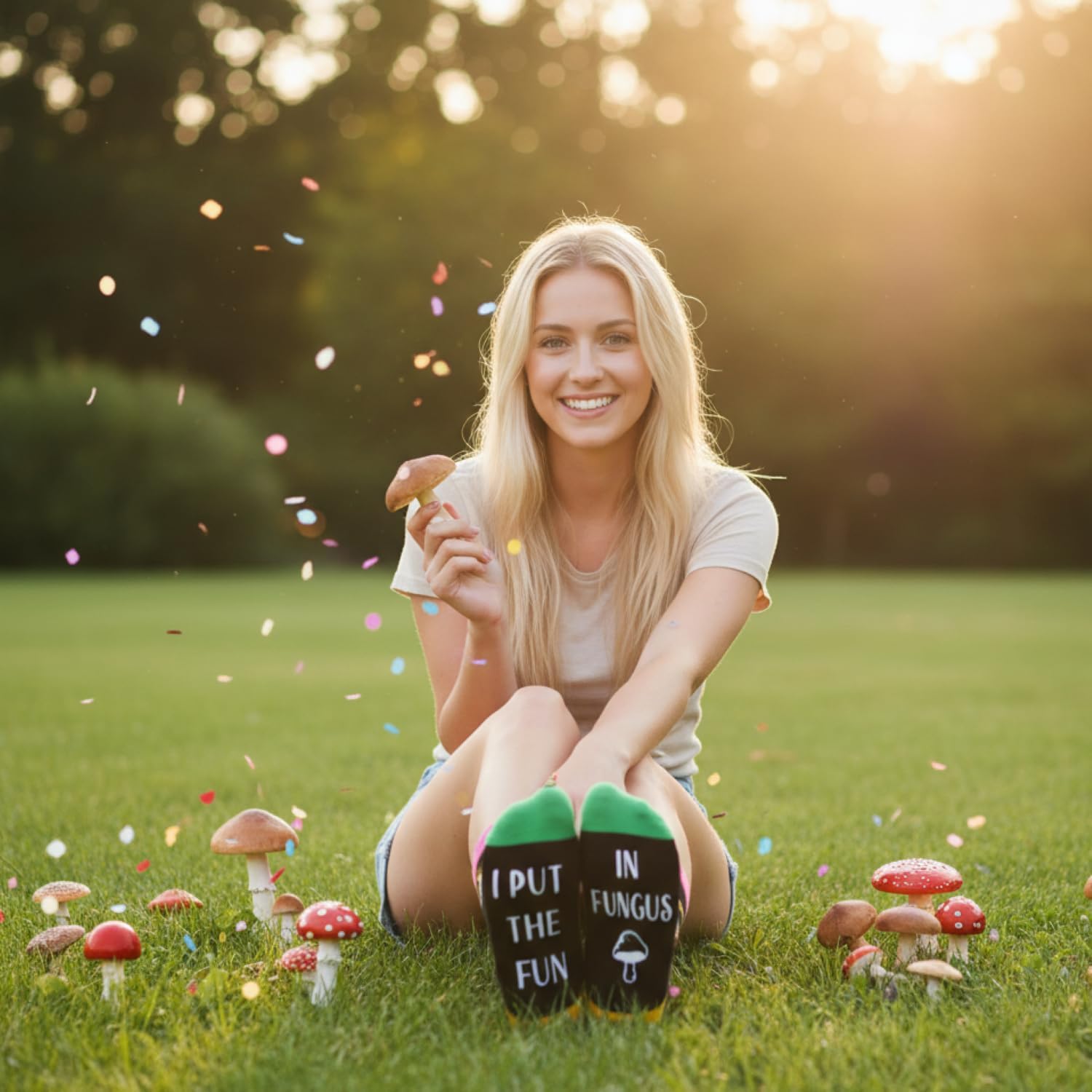 HAPPYPOP Plant Gifts for Adult - Sunflower Lavender Mushroom Socks for Gardening Lovers - Image 2
