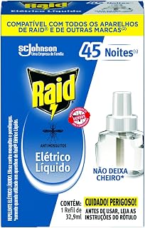 Repelente Elétrico Líquido Raid 45 Noites Refil de 32,9 ml