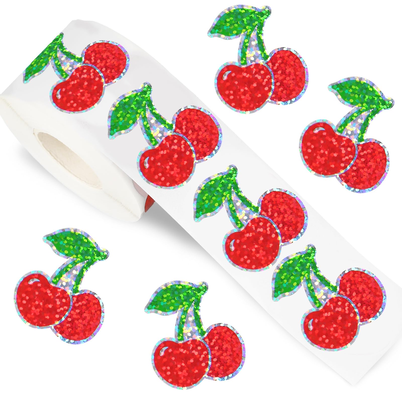 Stickers cerises laser rouges holographiques pour décorer vos carnets et scrapbooking créatifs