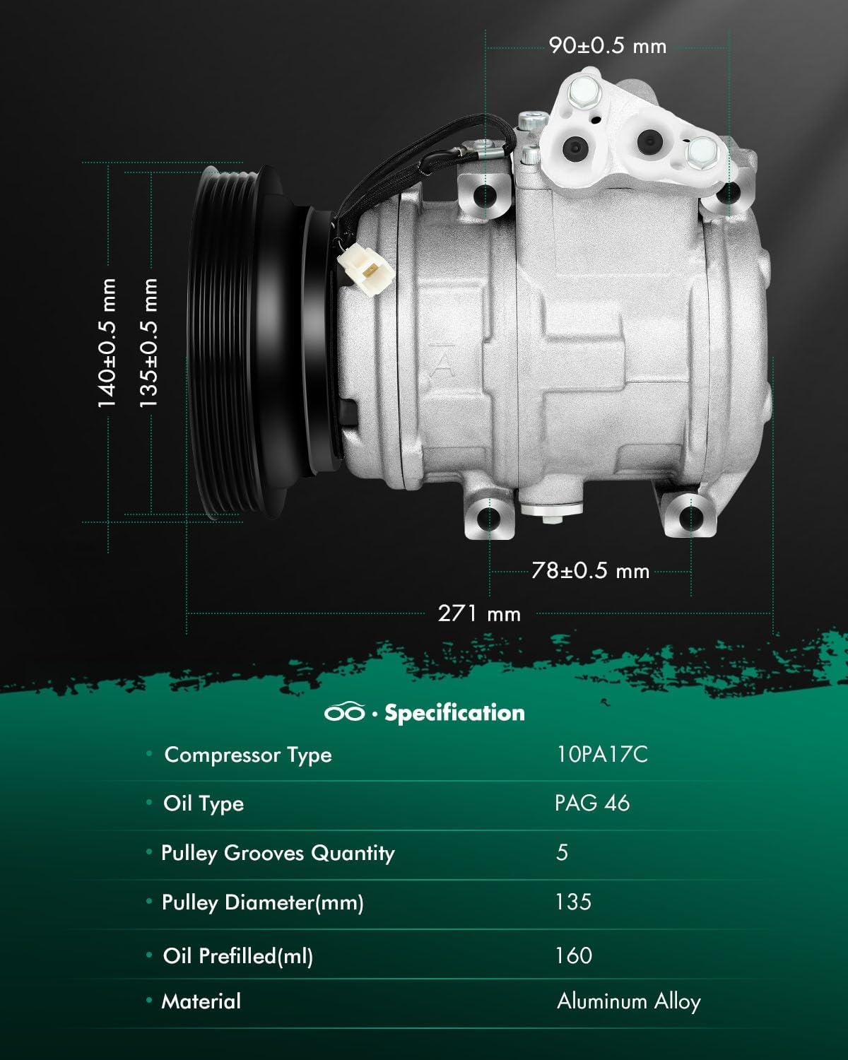 SCITOO AC Compressor Fit for T-oyota Camry 2.2L 1992-2001 for T-oyota Celica 2.2L 1996-1999