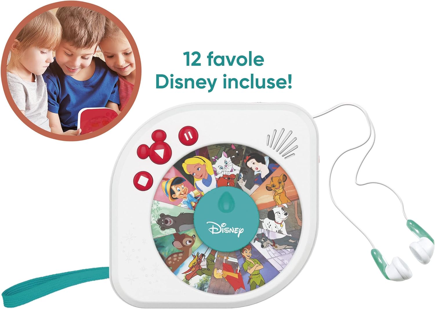 Clementoni - 17674 - Once Upon a Time - Disney Classics Storyteller - Tells Disney Electronic Educational Stories for Children 3 Years, Storytelling in Italian