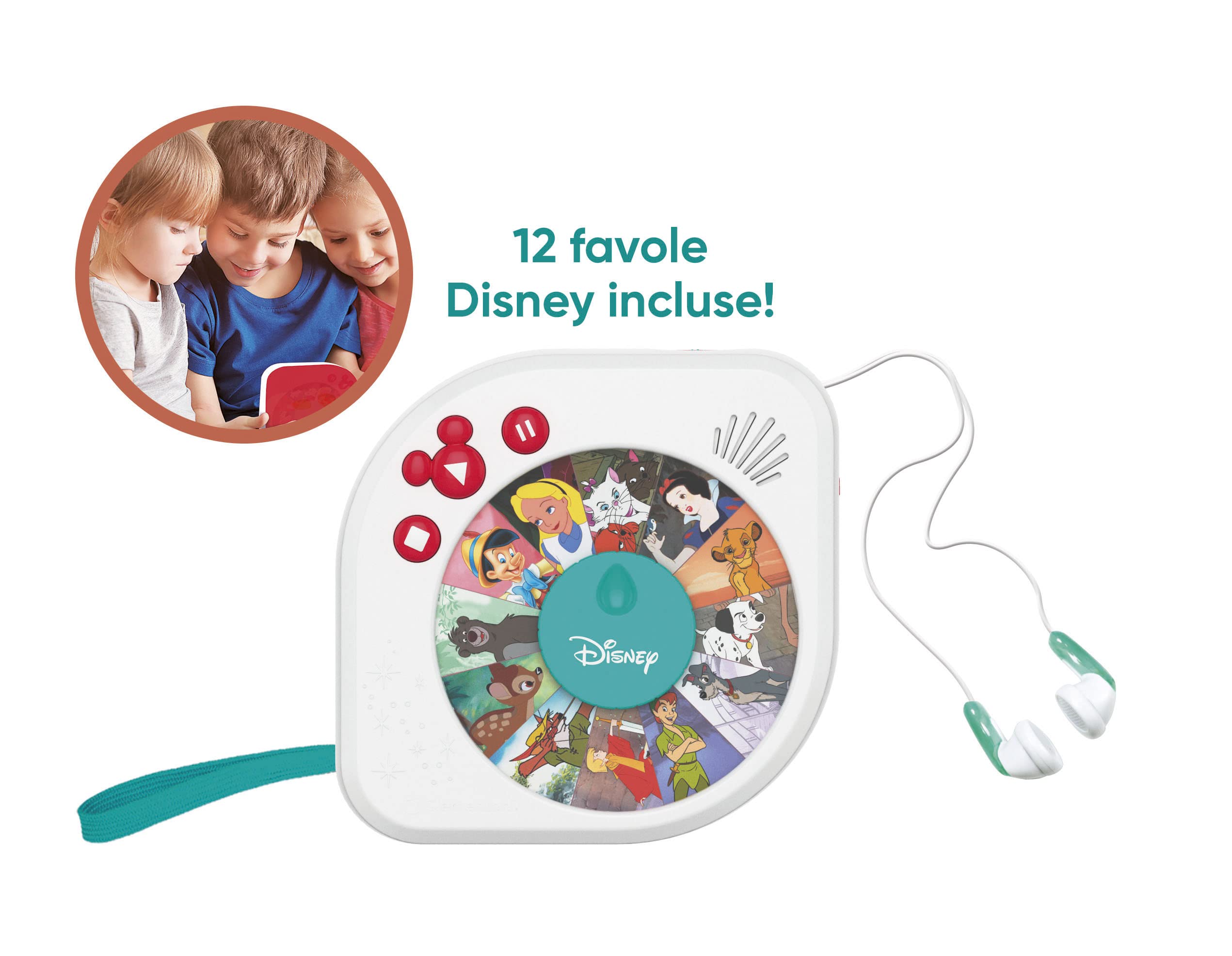 Clementoni - 17674 - C'era Una Volta - I Classici Disney Storyteller - Racconta Storie Educativo Elettronico Disney per Bambini 3 Anni, Storytelling in Italiano