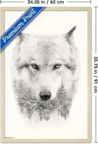 Vista 38 de Trends International Wolf - Trees Wall Poster, 22.375" x 34", Black Framed Version