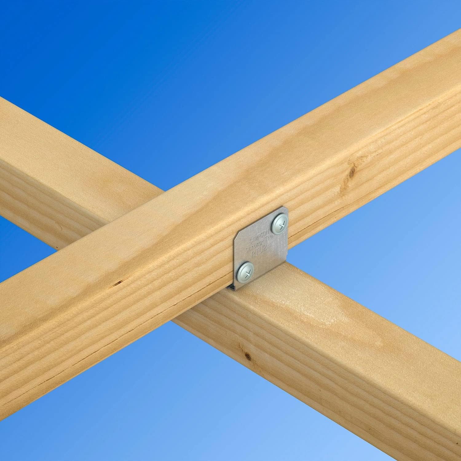 Simpson Strong-Tie RTU2 RTU 18-Gauge Galvanized Rigid Tie Connector for 2X Joist, 2X Post (Pack of 100)
