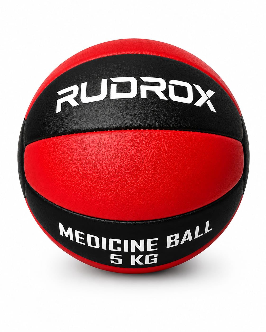 Medicine Ball 5 KG, PU Leather, Red and Black | Textured Non-Slip Grip, Reinforced Stitching, Full Body Training, Seamless Construction, Balanced Weight-image-46
