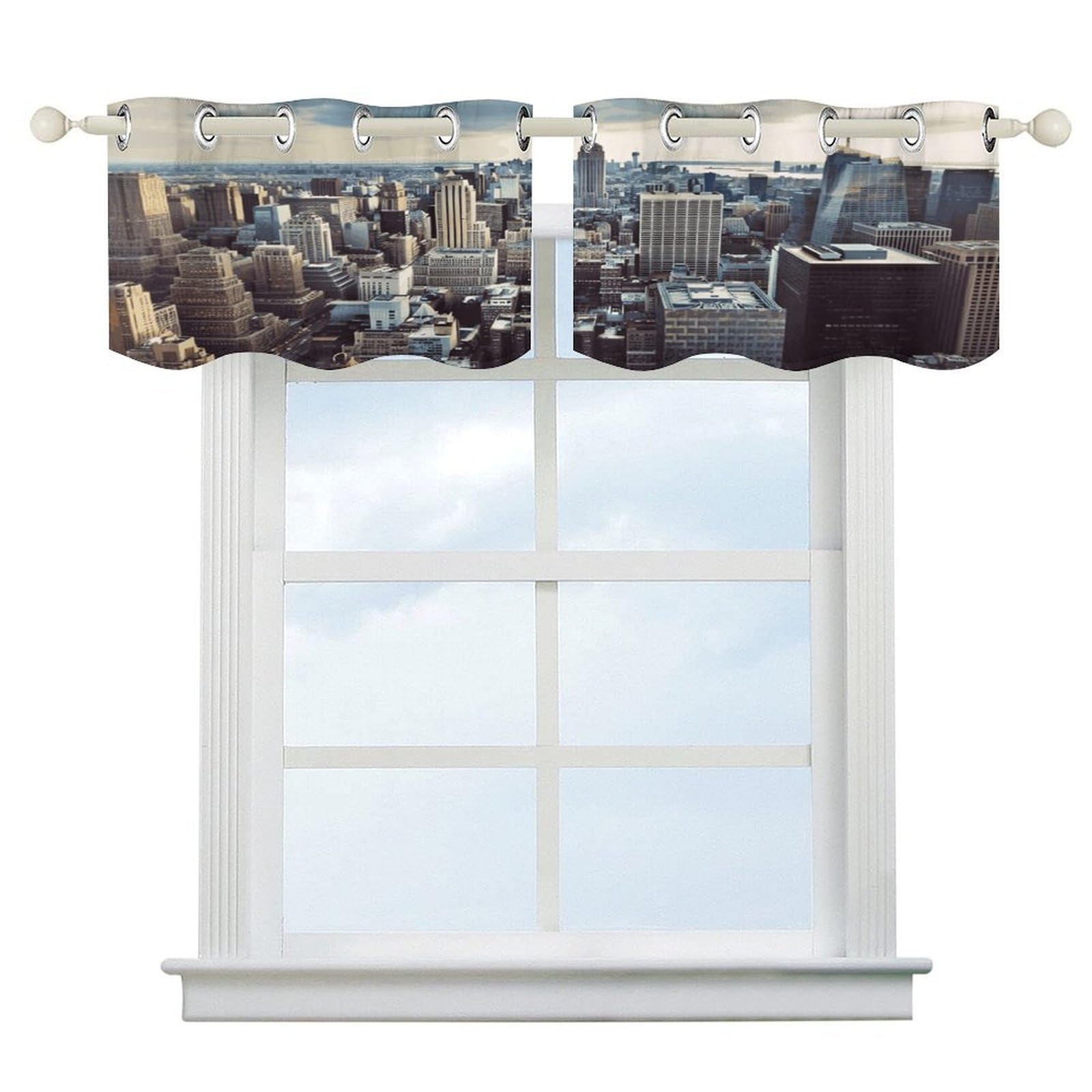 Fekiloot Style New York Fashion City Short Curtains Valance Curtain