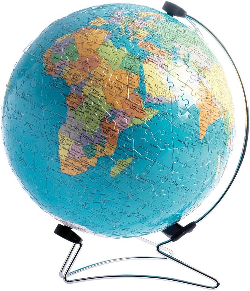 World Globe on a V-Stand 3D Jigsaw Puzzle for Adults and Kids Age 10 Years Up - 550 Pieces - No Glue Required