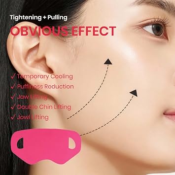 4Pcs Camellia Deep Collagen V Lifting Gel Mask- Double Chin Reducer & Neck Firming Mask for Sagging Skin, Instant Tightening & Face Sculpting