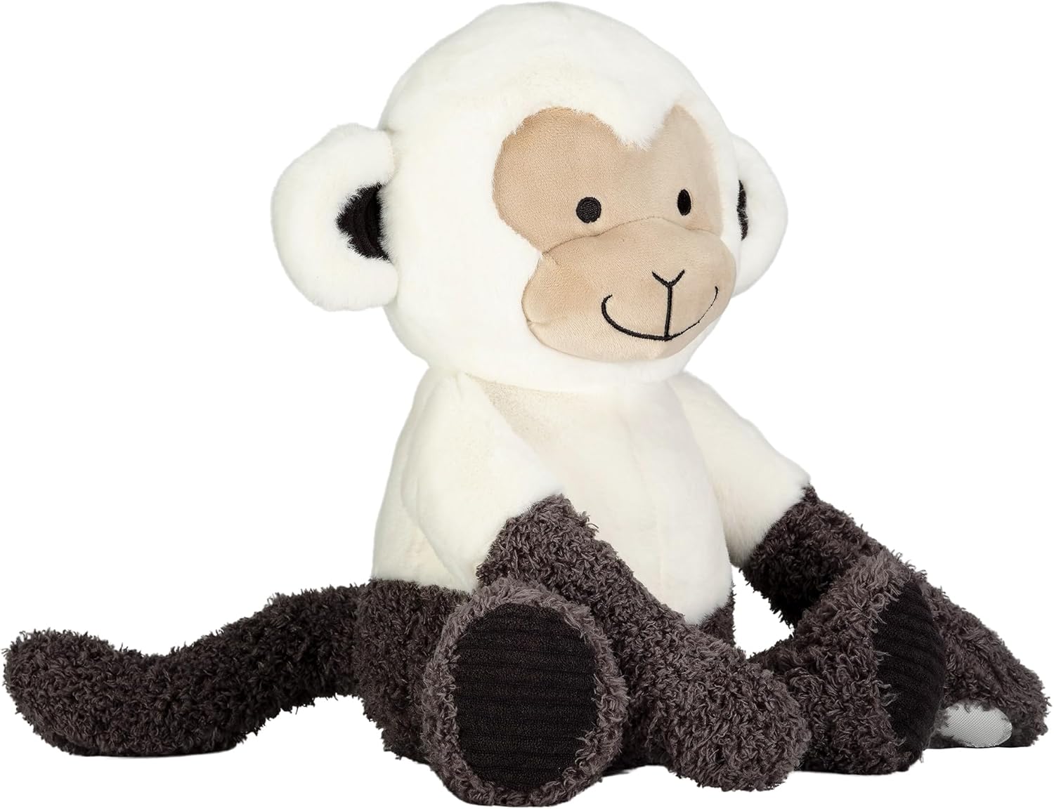 Lambs & Ivy Jungle Party White/Gray Plush Monkey Stuffed Animal Toy - Charlie