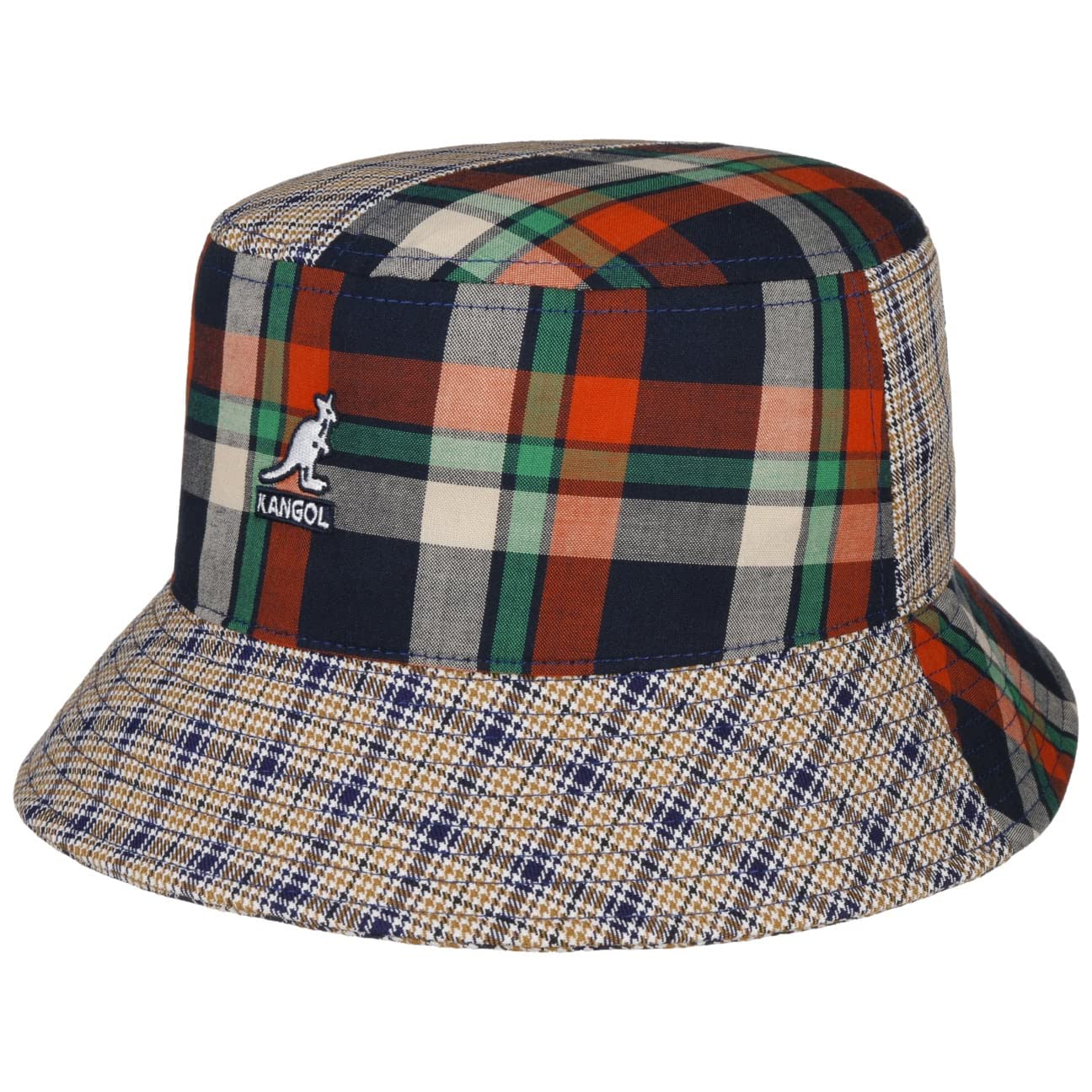 Kangol Men's Orange Plaid Mashup Bucket Fishing Hat By