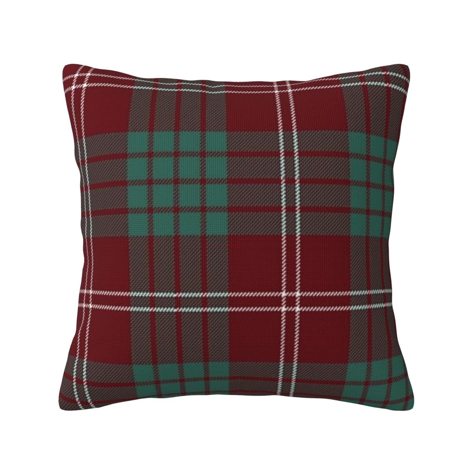 Cushion Cover Clan Crawford Classic European Tartan Linen Pillow Case for Sofa Bed Decor 45x45cm