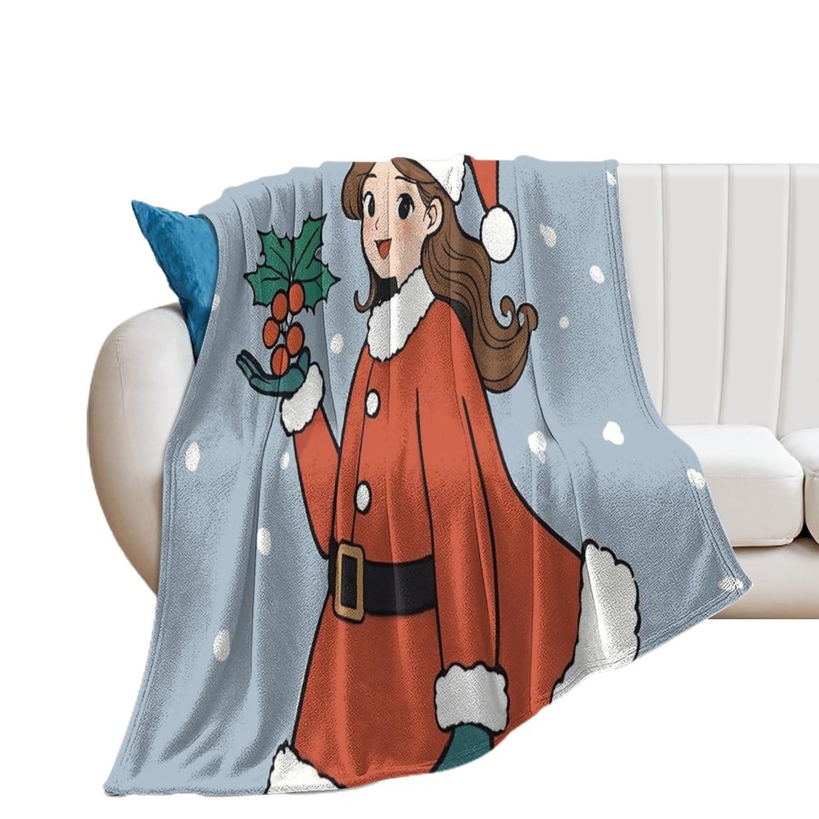 Couverture flanelle 167x228 cm douce et legere plaid chaud lit canape