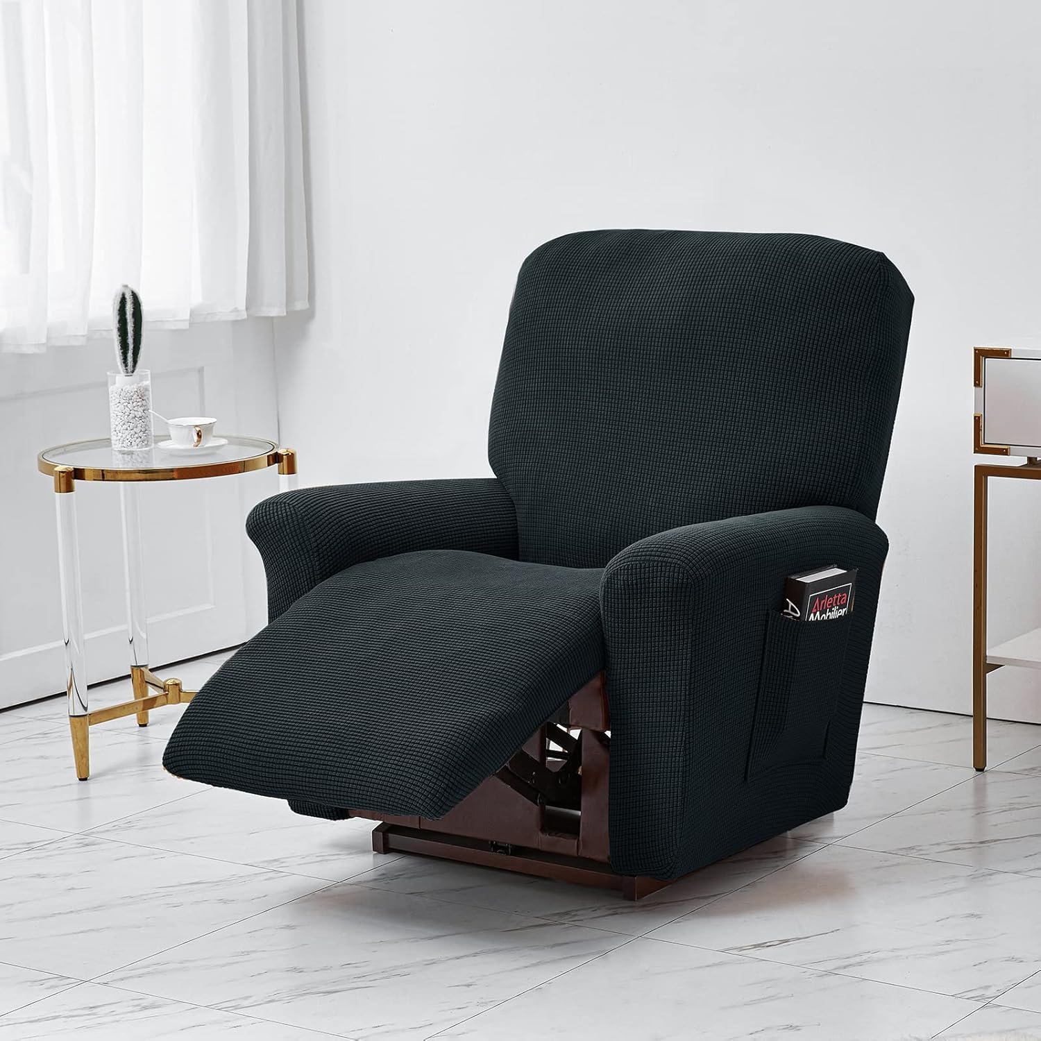 Stretch Recliner Covers, Jacquard Recliner Chair Slipcovers, Polyester Furniture Cover Recliner