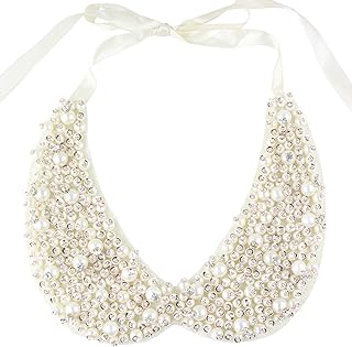Women's Stylish Detachable Blouse Faux Collar Faux Pearls Sequins Beaded Fake Collar Choker