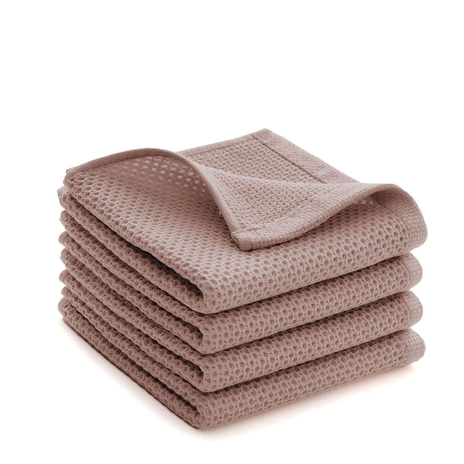 LikGuest Cotton Cleaning Cloths Soft Dish Towels Brown 30x30cm 4 PCS — image 1