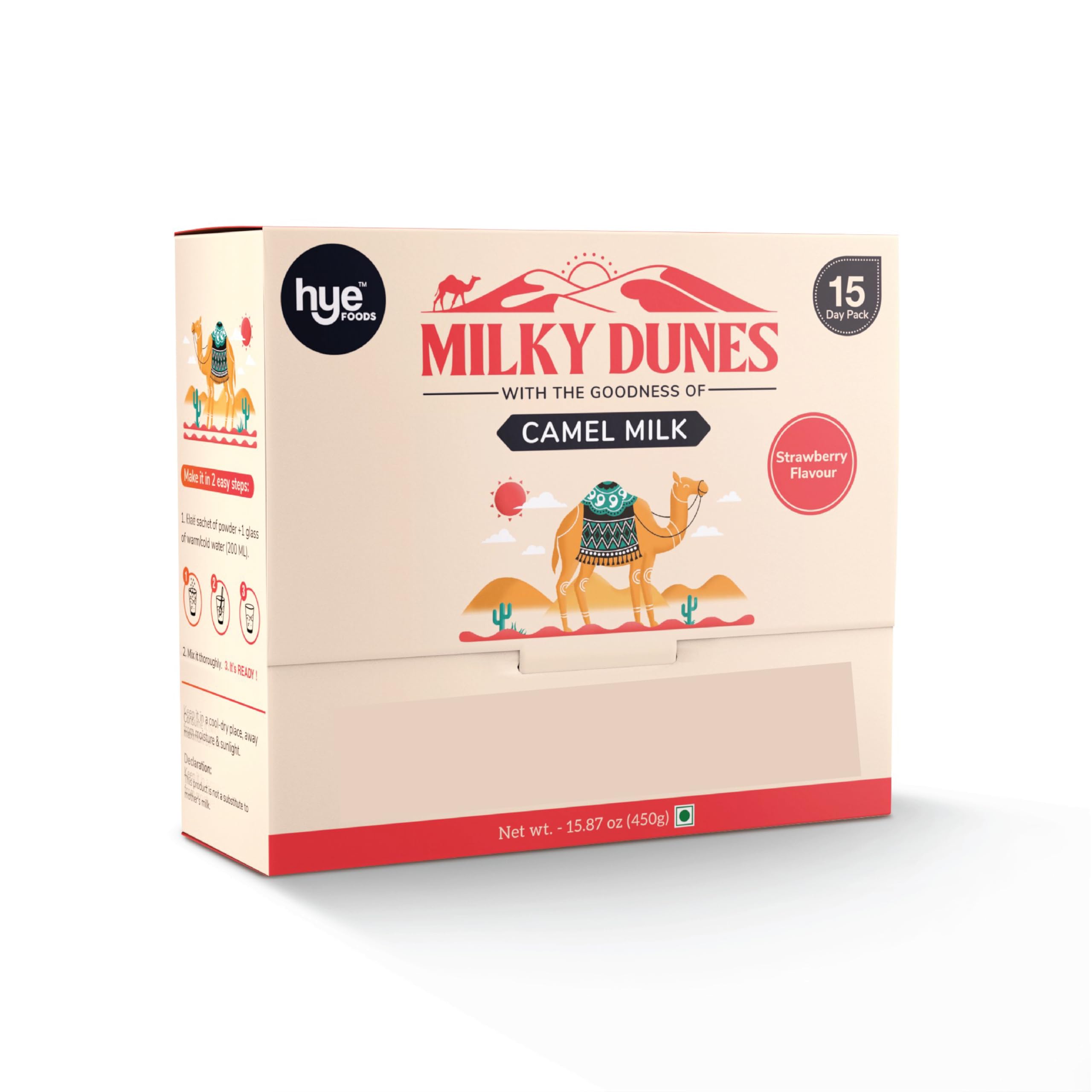 HYE FOODS Milky Dunes Strawberry Camel Milk Powder 15 x 30 pack 450 gms (B097PTKVPJ) Amazon Price History, Amazon Price Tracker