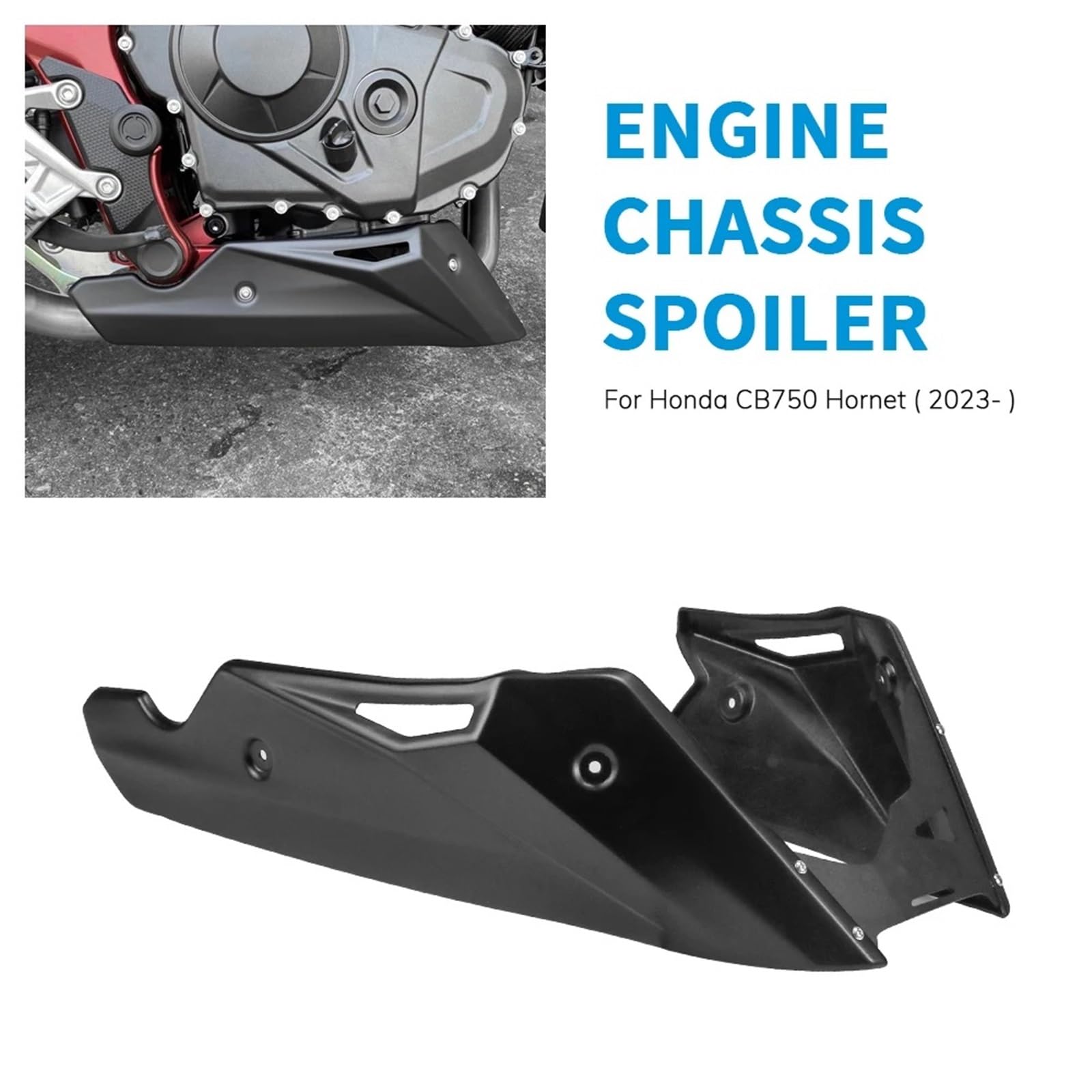 Spoiler per Labbro Adatto per Honda CB750 Hornet CB 750 2023- Accessori per motociclette Puntale Puntale Motore Inferiore Telaio Spoiler Carenatura Accessori per Motociclo(Black)