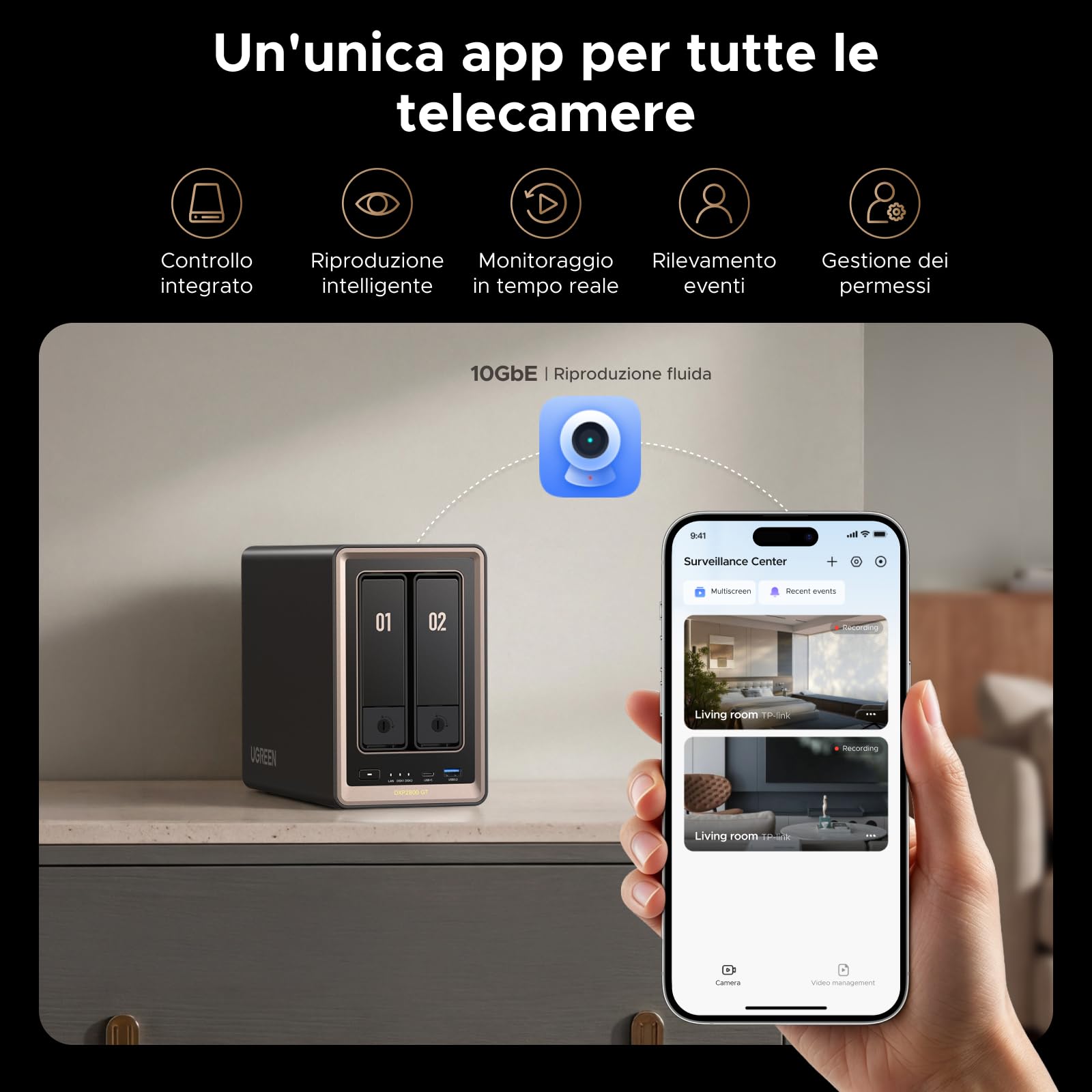 UGREEN NASync DXP2800GT NAS a 2 alloggiamenti con box NVMe