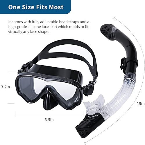 Miniatura 6 de SwimStars Juego de esnórquel para adultos y niños, máscara de esnórquel de ajuste cómodo, máscara de natación antivaho