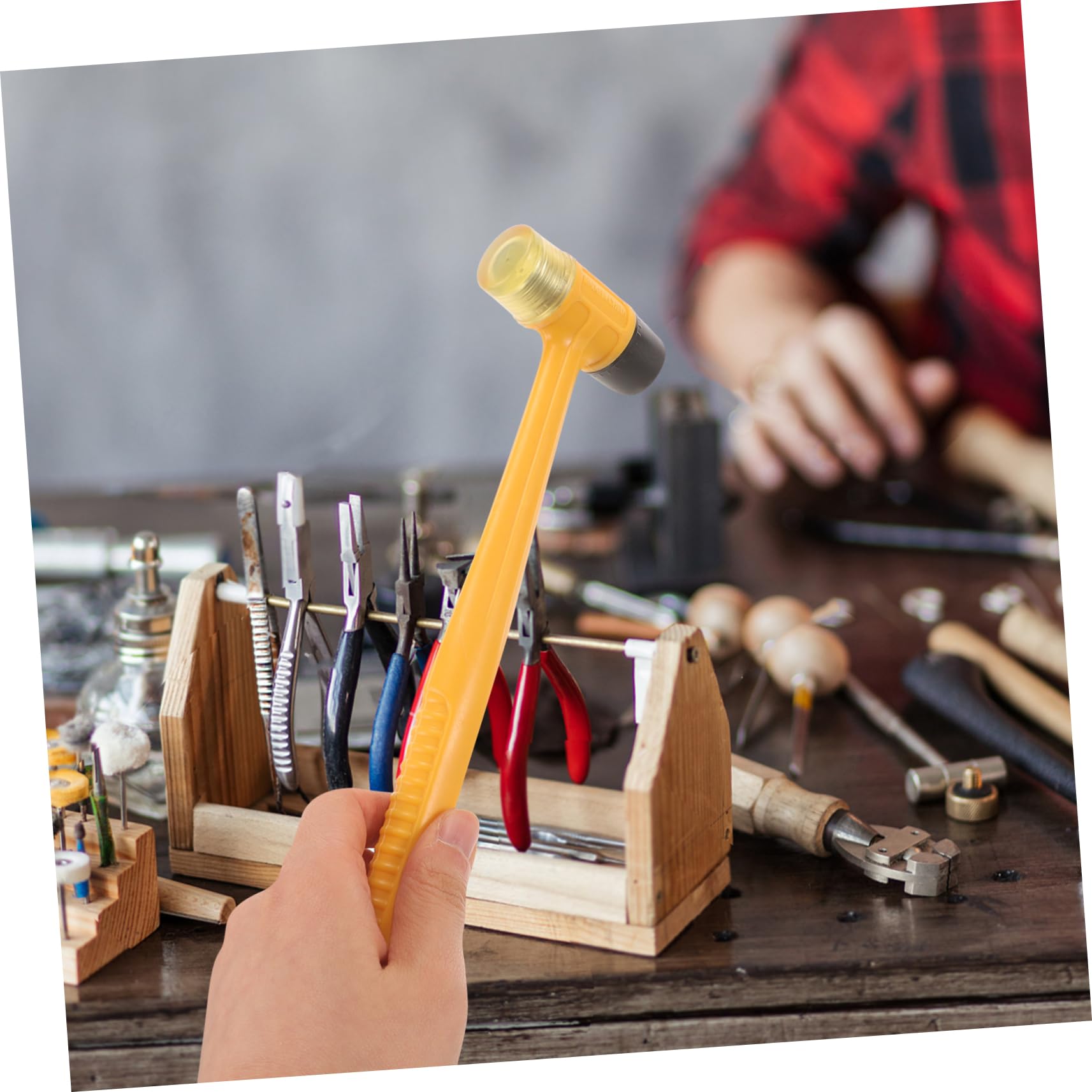 SOESFOUFU Double Head Tip Installation Hammer Diy Sturdy Materials Comfortable Grip Home Repair Tools