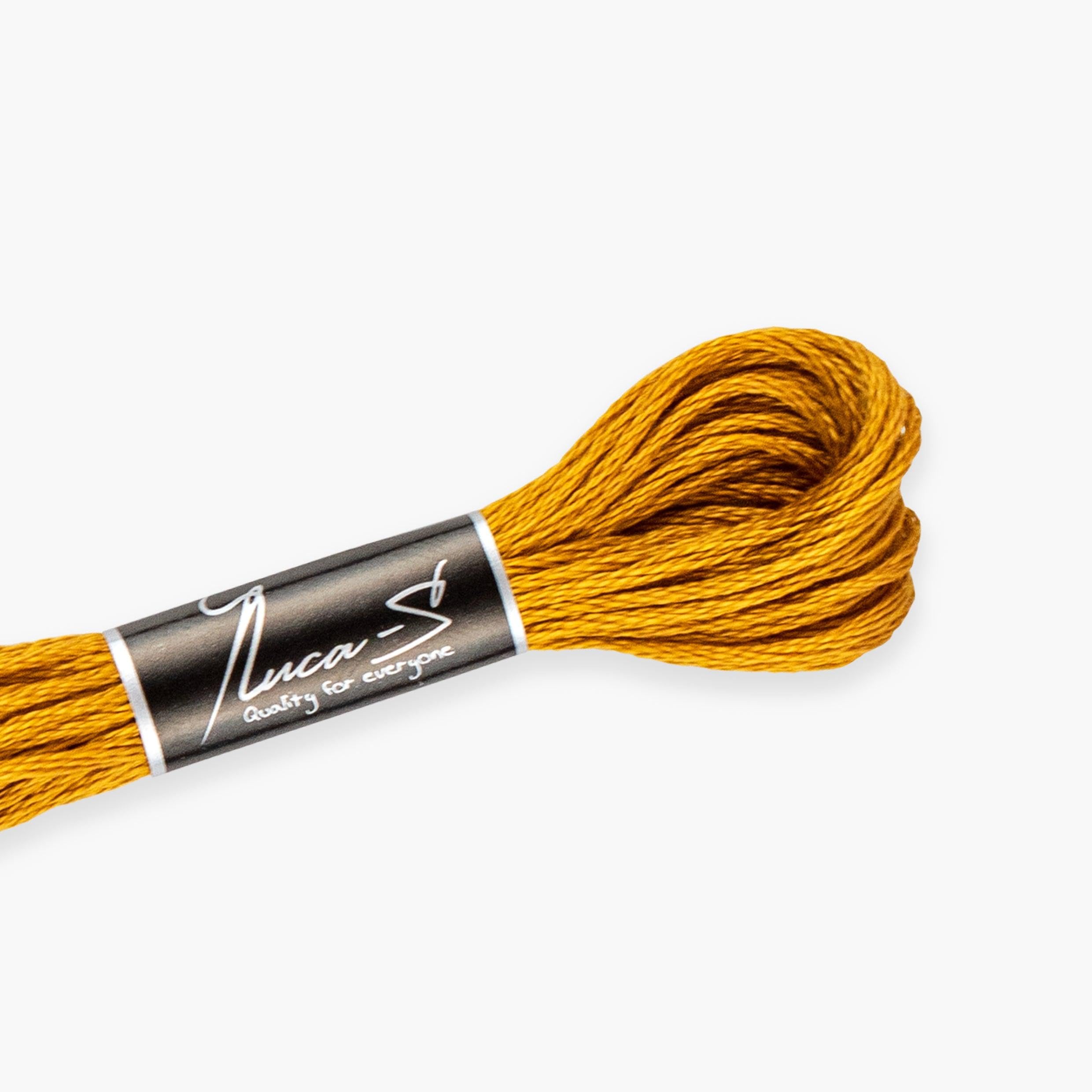 12 Pack of Premium Embroidery Thread Luca-S, 100% Giza Cotton, Oeko TEX Certified Stranded Cotton - 349 / DMC 782 / Anchor 308
