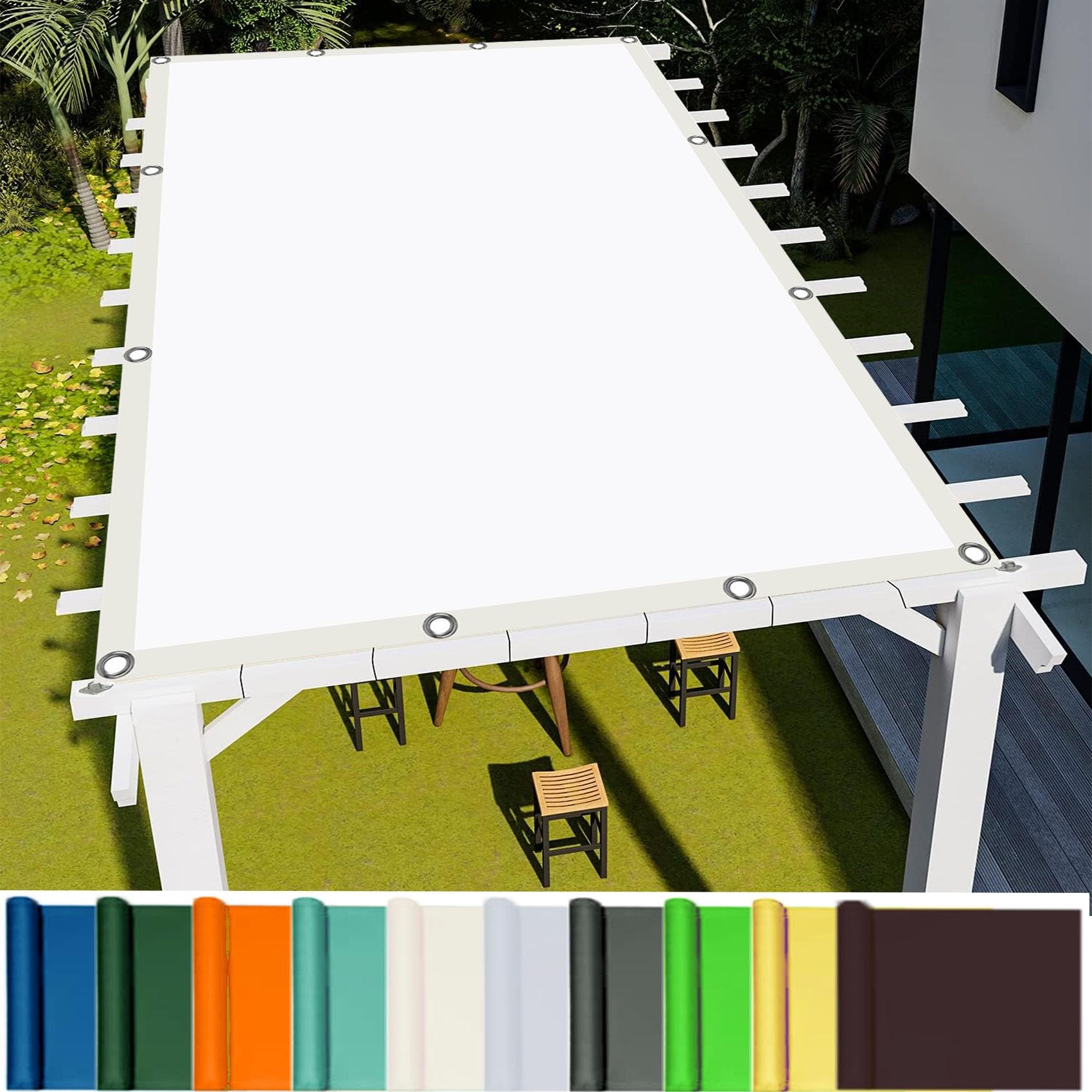 WQPMNYG Premium 1.4 x 2.8m Sun Shade Sail Canopy Durable Weather Resistant Sunshade Awning for Outdoor Garden Patio Includes Free Rope White Color