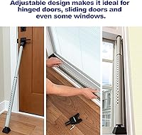 Vista 5 de BRINKS Barra de seguridad para puerta – Barra de seguridad de puerta ajustable para viajes, escuela, dormitorio y hogar – Jammer puerta para puertas