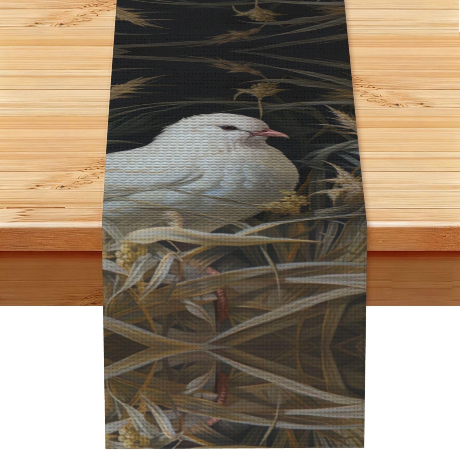Grass And Dove Print Table Runner Kitchen Home Decor Wedding Decoration-Fall Farmhouse Table Runners