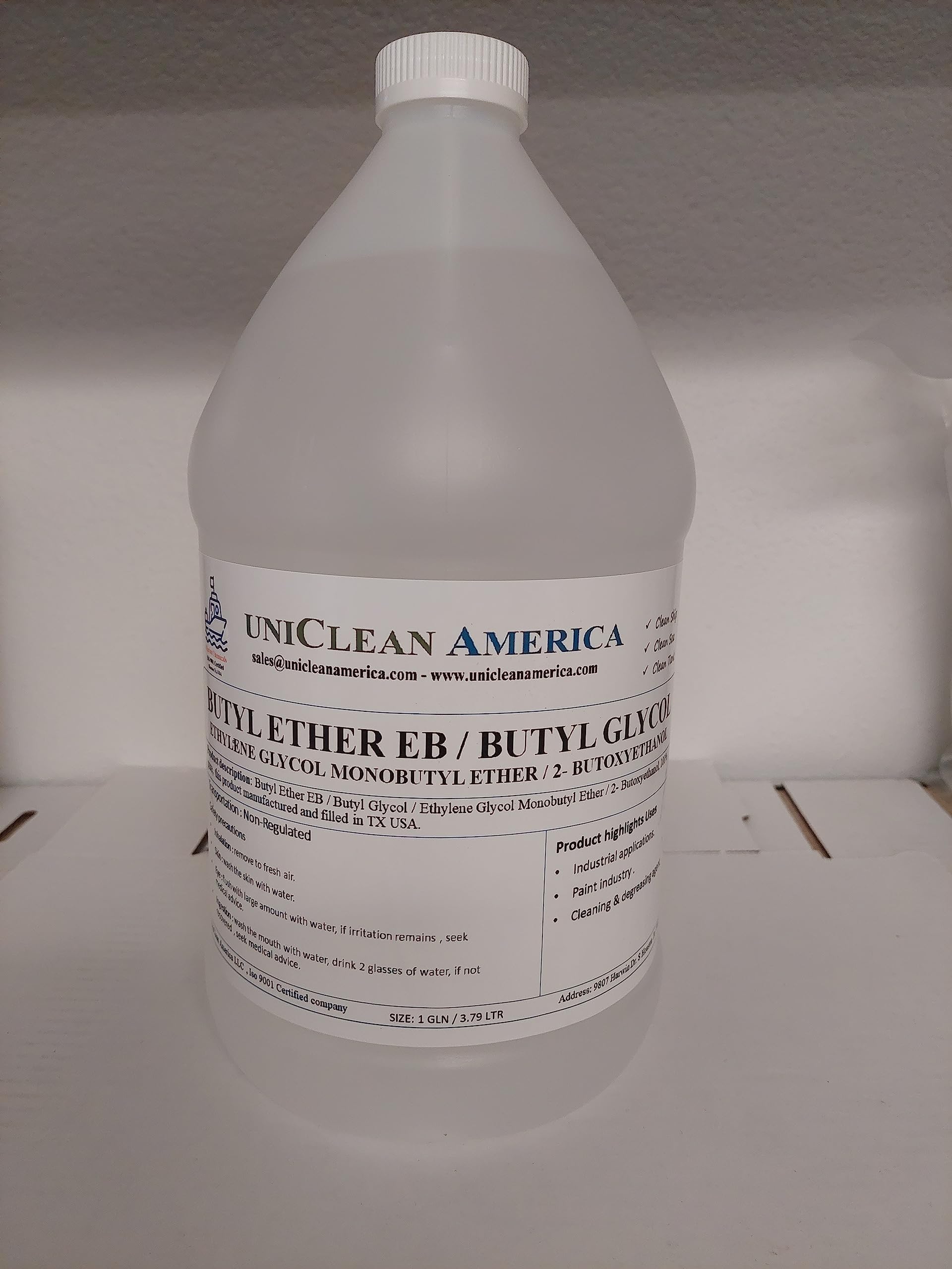 Butyl Ether EB - Glycol Ether EB - Butyl Glycol / 2- butoxyethanol/Ethylene Glycol Mono butyl Ether 99.9% USA (size: 1gln / 128 fl oz)