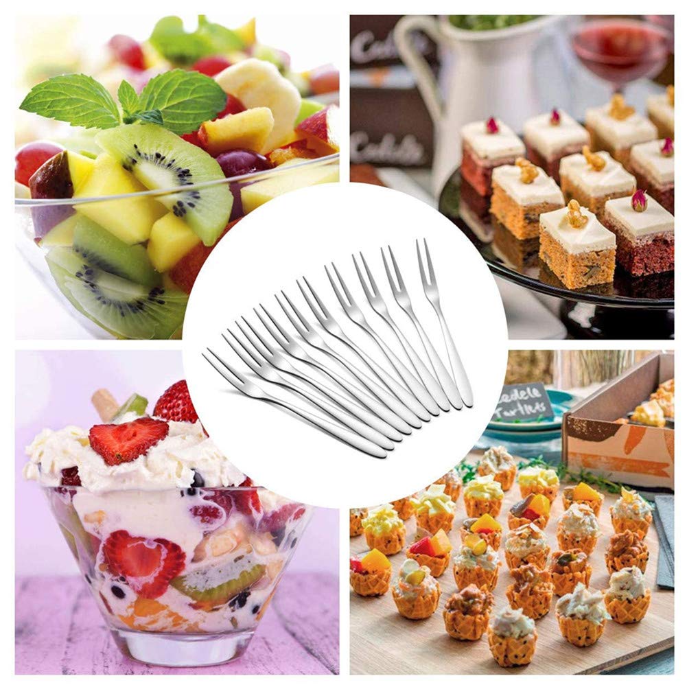 30 Pack Appetizer Dessert Forks, Stainless Steel Mini Salad Fruit Tasting Forks, 5.1inch Cocktail Forks Set for Birthday Party Wedding Restaurant — Amazon image 7