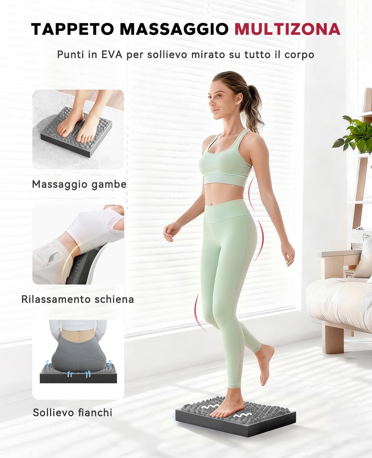 HAPBEAR Balance Pad 2 in 1 – Cuscino Equilibrio e Massaggio 38x30 cm, Base Antiscivolo TPE, EVA Alta Densità, Spessore 5,7 cm – Fisioterapia, Riabilitazione, Yoga e Fitness a Casa