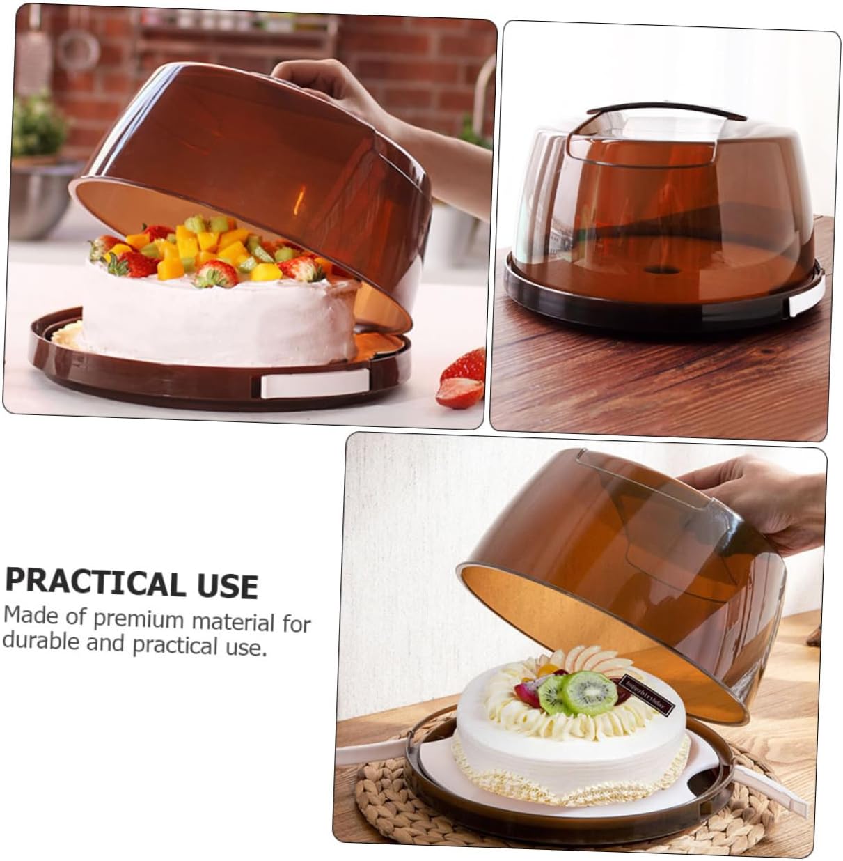1set Portable Fresh-keeping Cake Box Handheld Design Dual Thick Baking Container for Cake Storage and Transport Reusable Wrapping Box for Easy Carrying and Practical Use