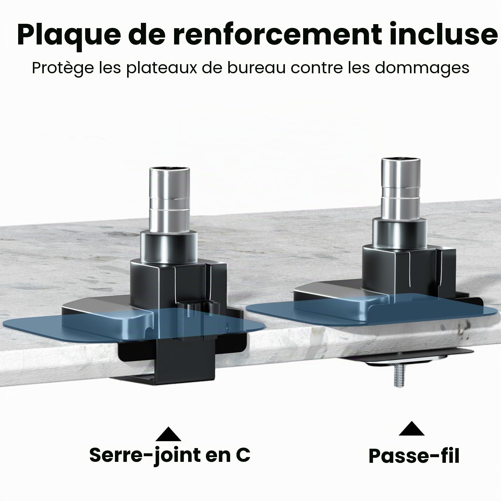 PUTORSEN Support Ecran PC pour écran Plat et incurvé de 22-57 Pouces, Support d'écran réglable en Hauteur, Capacité de Charge 27kg/59.4lbs, avec Plaque de Renfort, VESA Max jusqu'à 200x200