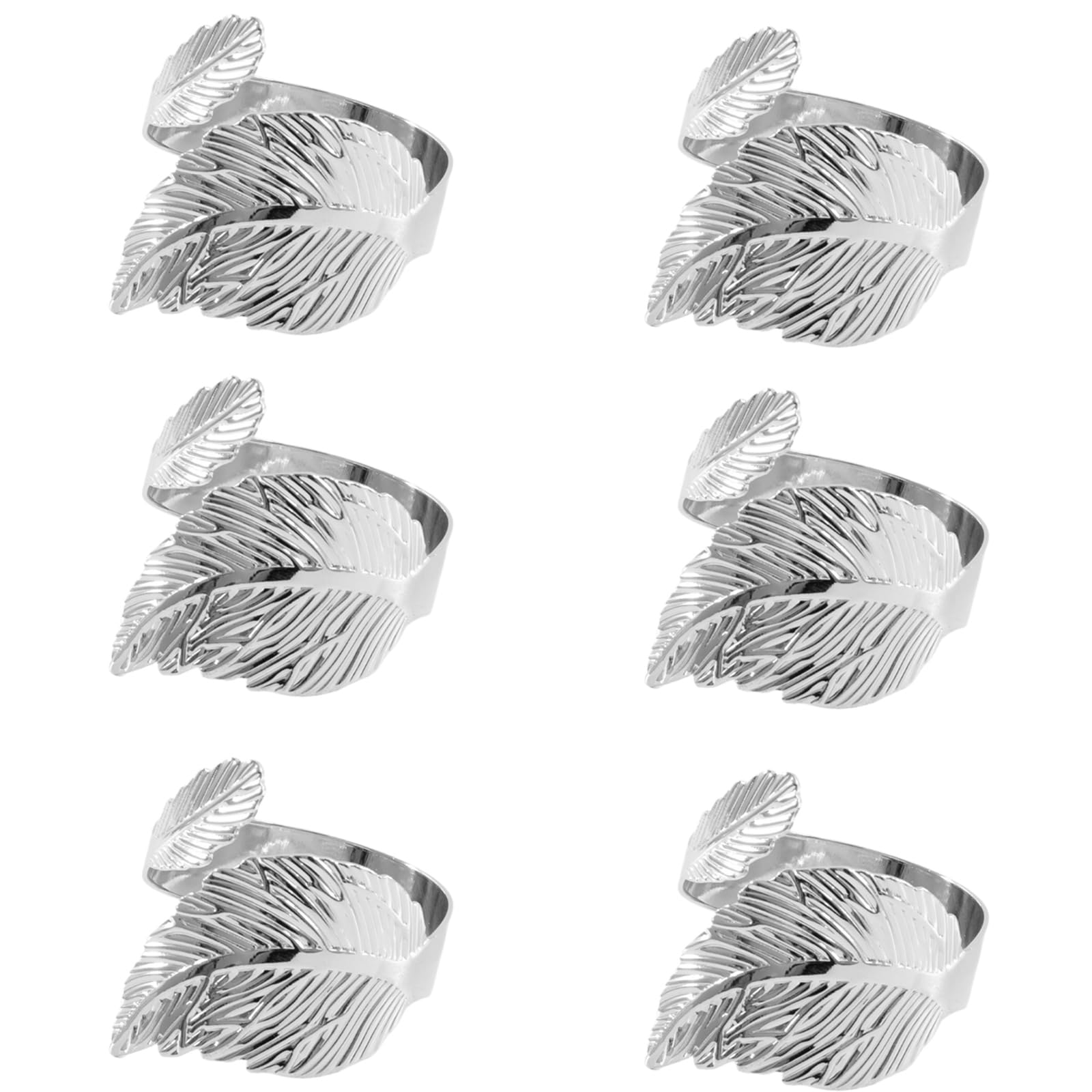 Tsophreniq Of 6 Stylish Napkin Holders Functional Gold or Silver Rings Spacious Diameter for Various Sizes Glossy Holders