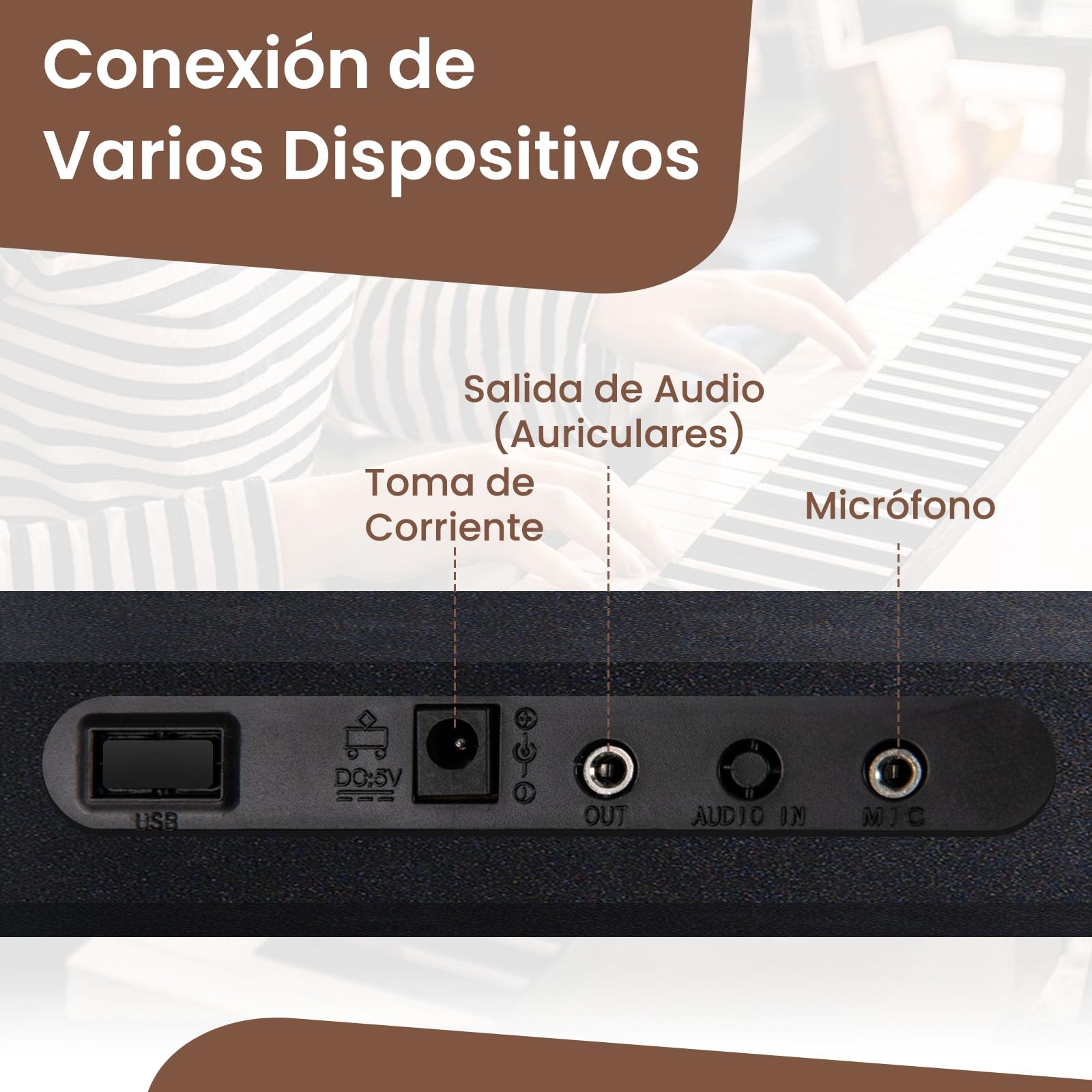 COSTWAY Piano Digital 61 Teclas, Teclado Piano Eléctrico Portátil con Soporte para Música, Micrófono, Pegatinas de Notas y Bolsa de Transporte para Niños y Adultos (Negro)