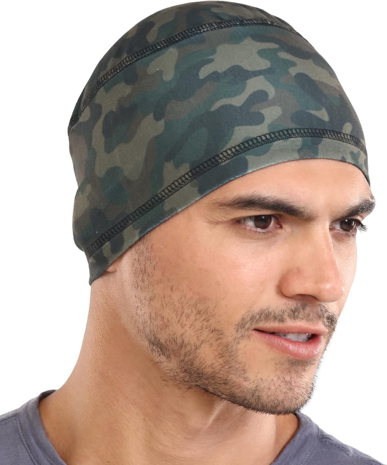 Cooling Skull Cap Helmet Liner for Men - Motorcycle, Cycling, Football Head Beanie & Hard Hat Liner - Sweat Wicking Skullcap