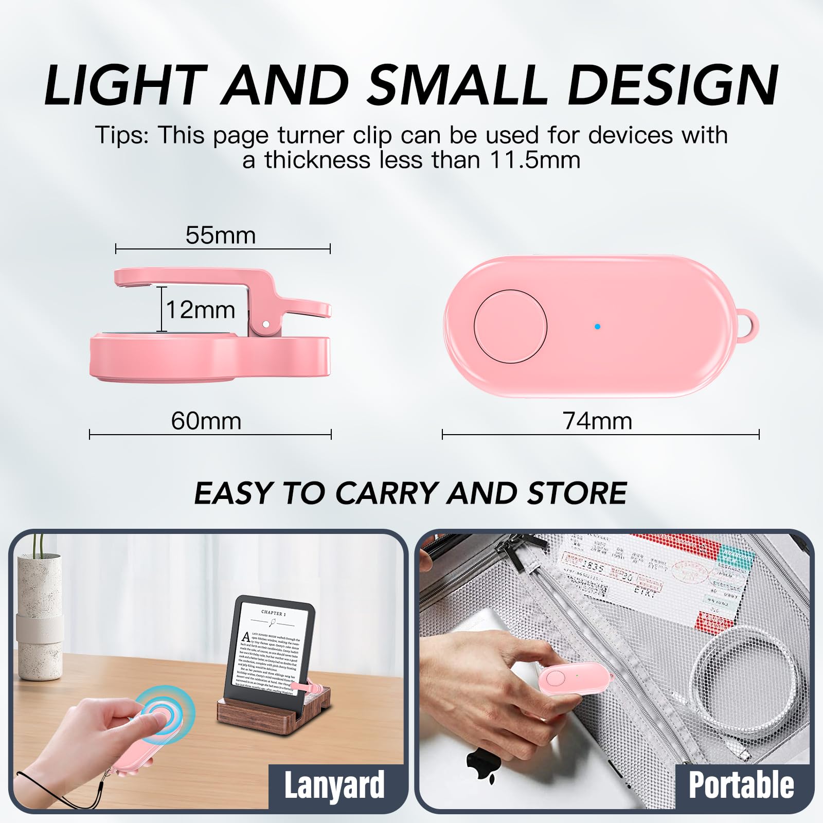 Page Turner For Kindle,Remote Control Page Turner For Kindle Paperwhite,Clicker Page Turner For IPhone IPad Android Tablets Reading Novels,Camera Record & Shutter Selfie-Pink | Best Buy Canada - View #6