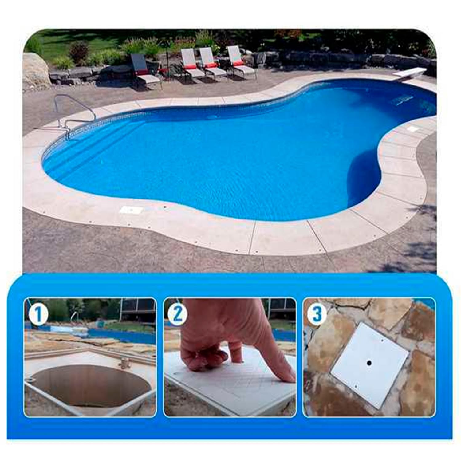 Cubierta de Skimmer de Piscina, 10 Pulgadas Skimmers Quadrate Repuesto de Tapa de Skimmer Cuadrado de Piscina Accesorios para Piscinas Enterradas y sobre el Suelo (2Pcs)