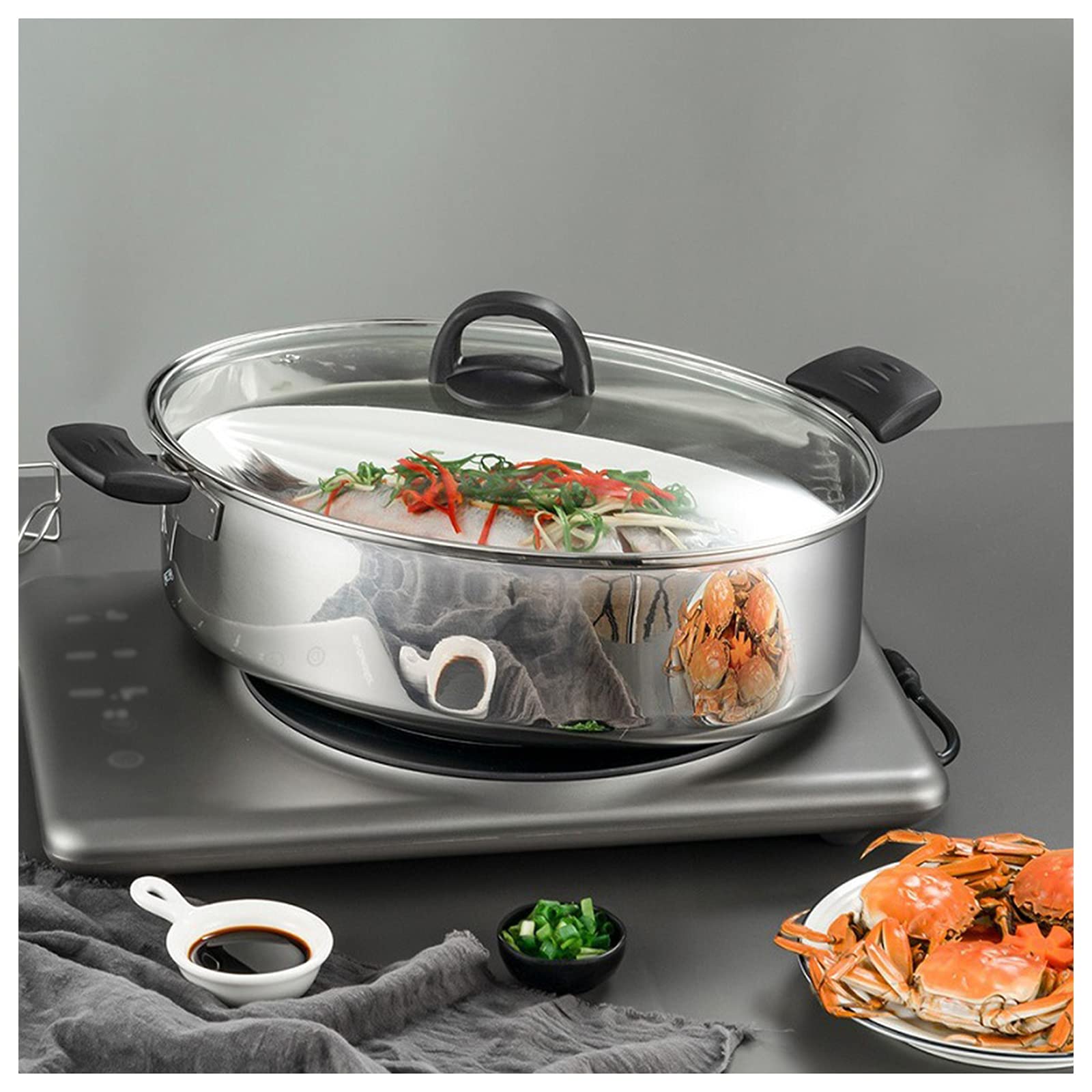 Cuiseur Vapeur Pour Micro-ondes 1,5 L – Oval, En Plastique Réutilisable – Pour Légumes, Poissons – Facile à Nettoyer