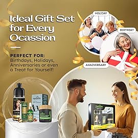 Herbishh Hair Color Shampoo for Gray Hair - Natural Hair Dye Shampoo - Lasts Up To 3-4 Weeks - 500ML - 3-In-1 Hair Color - Colors, Cleanses, and Conditions (Dark Brown Gift Set)