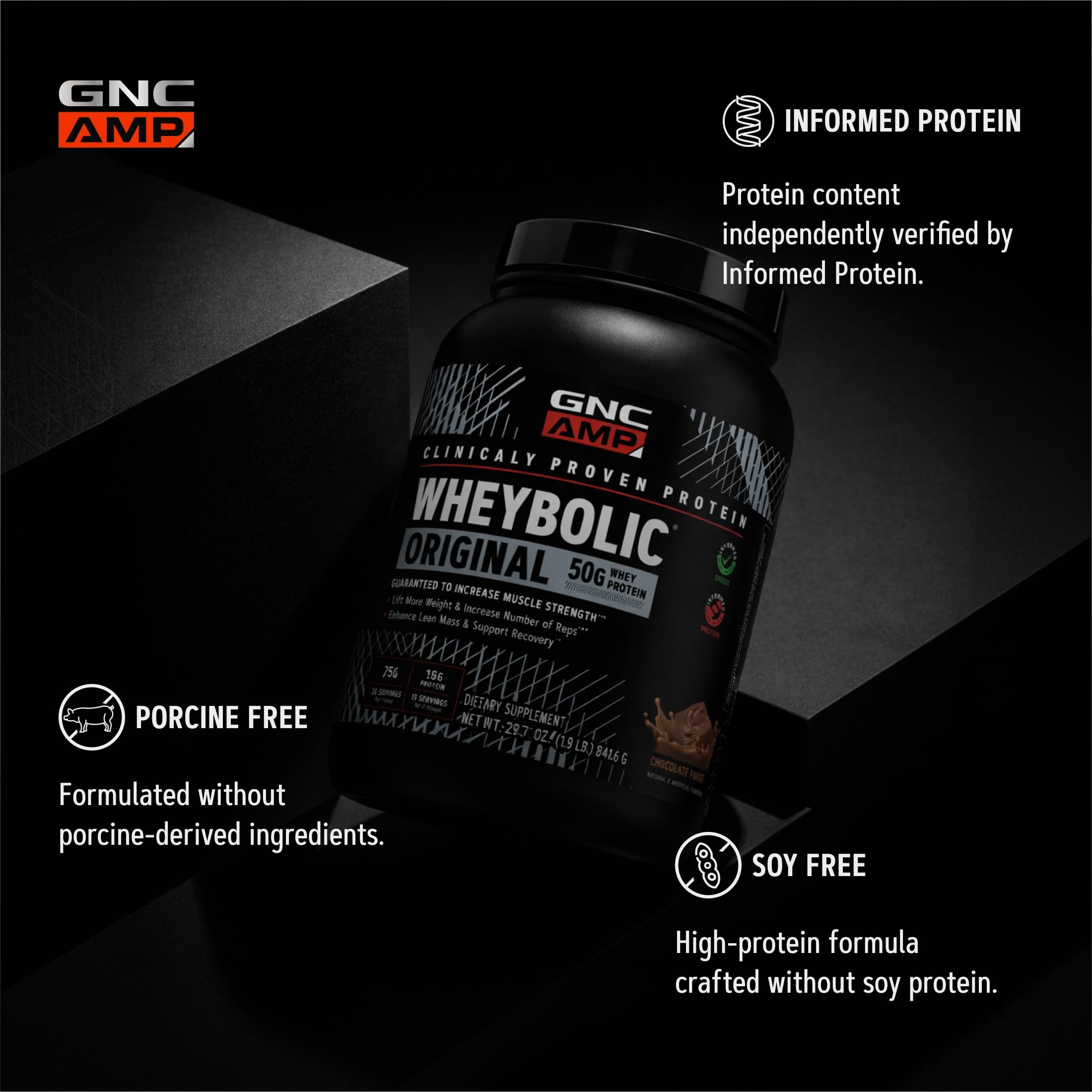 GNC AMP New Wheybolic, Chocolate Fudge, 59.4 oz, 26 Servings — Amazon image 5