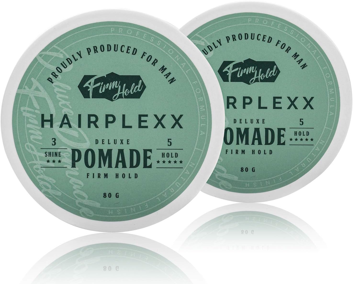Firm Hold Hair Pomade Water Based with Nice Smell and Shine Luster, Paraben Free, pack 2pcs of 80g / 2.82 ounce