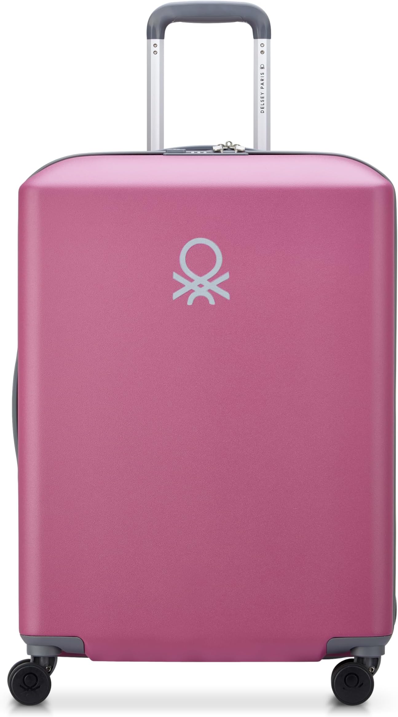 UCB Hardside Luggage with Spinner Wheels, Pink, Checked-Medium 23 Inch