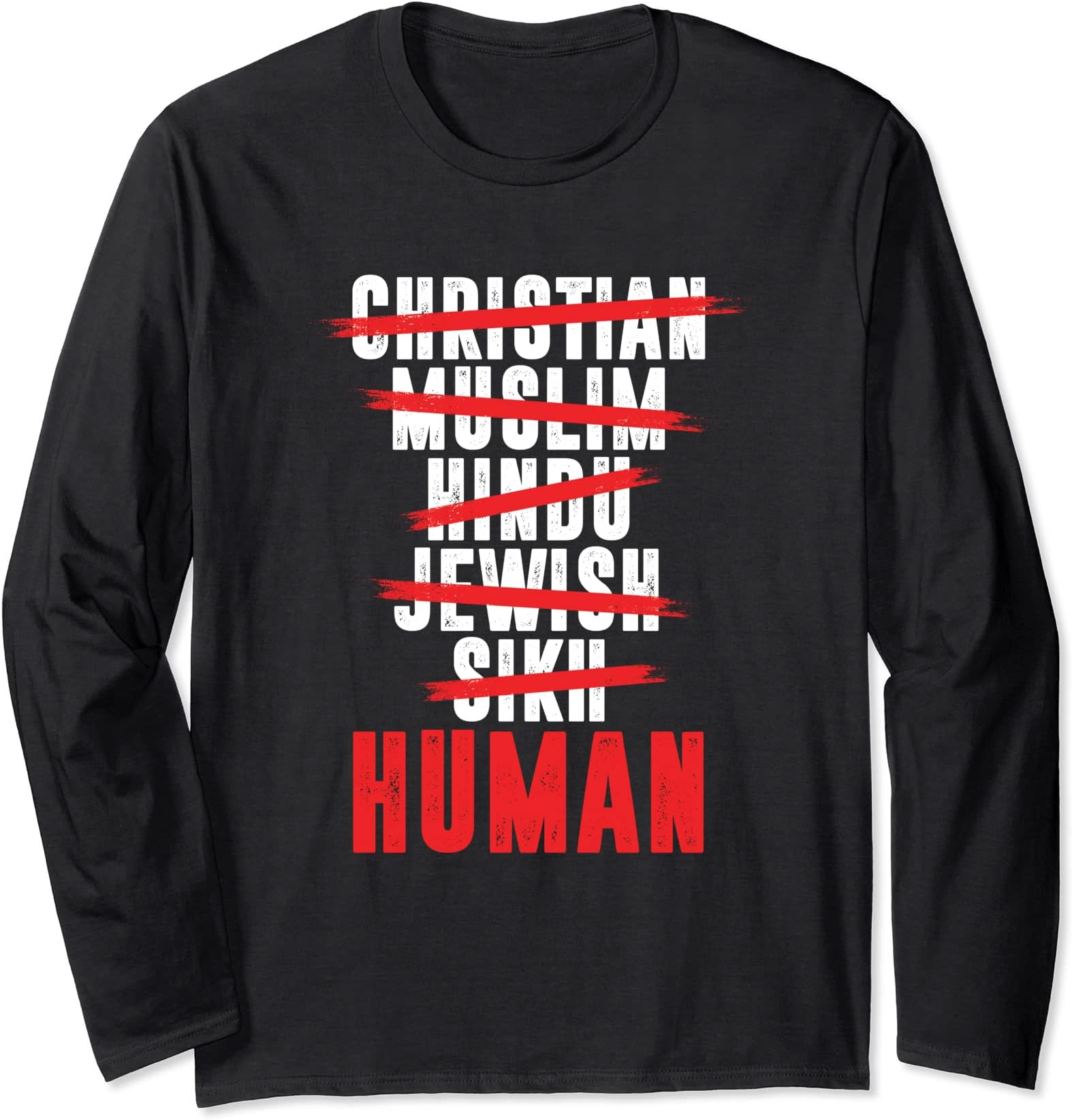 Religion Believer Christian Muslim Human Hindu Sikii Gift Long Sleeve T-Shirt
