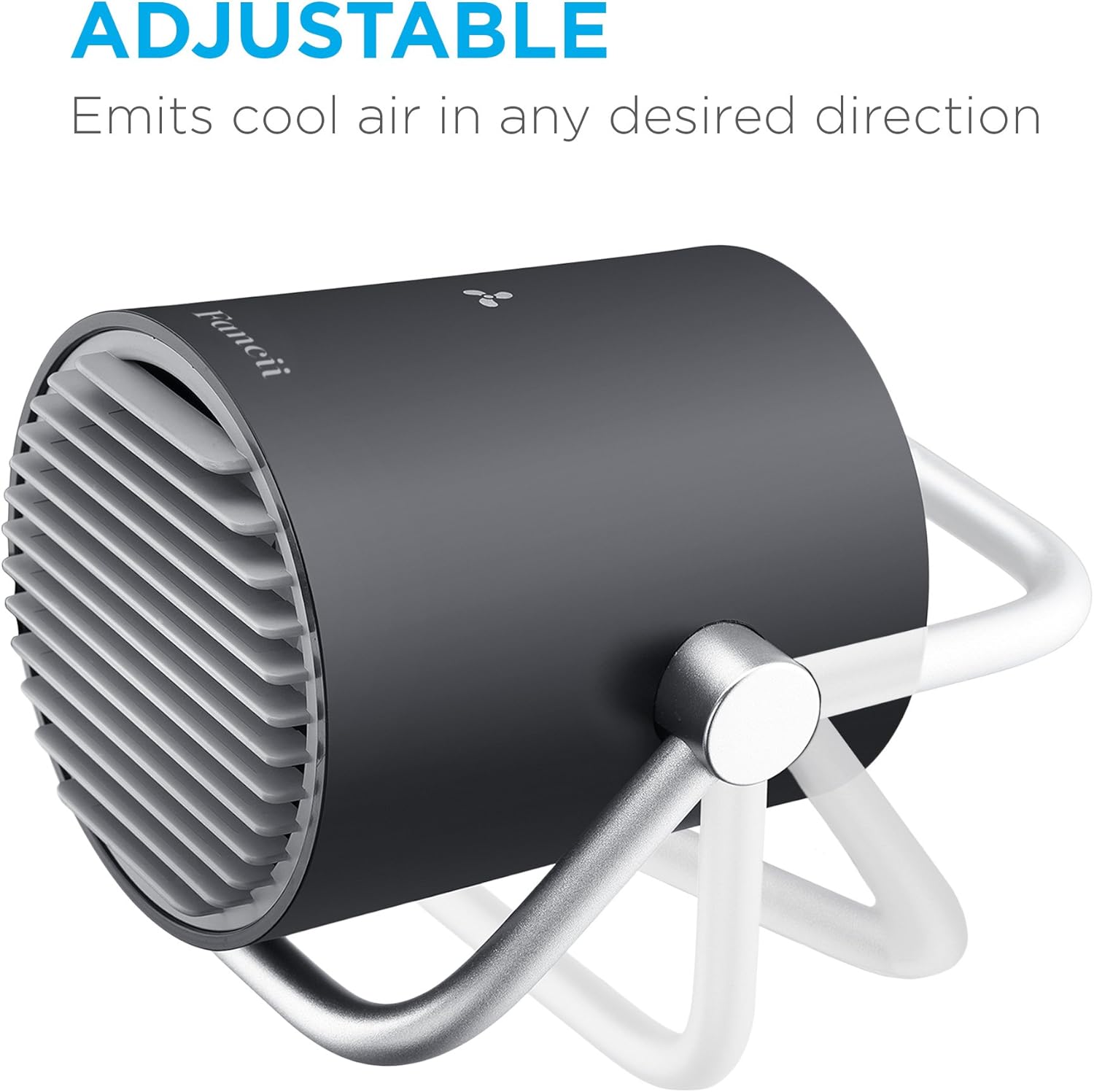 Fancii FC-TTUF300 fan demonstrating 180-degree tilt adjustment