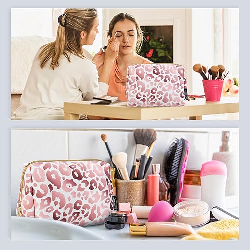 Miniatura 6 de Aosbos Bolsa de cosméticos, bolsa de maquillaje para mujer, bolsa de cosméticos de viaje, bolsa de maquillaje impermeable para bolso, Rosado