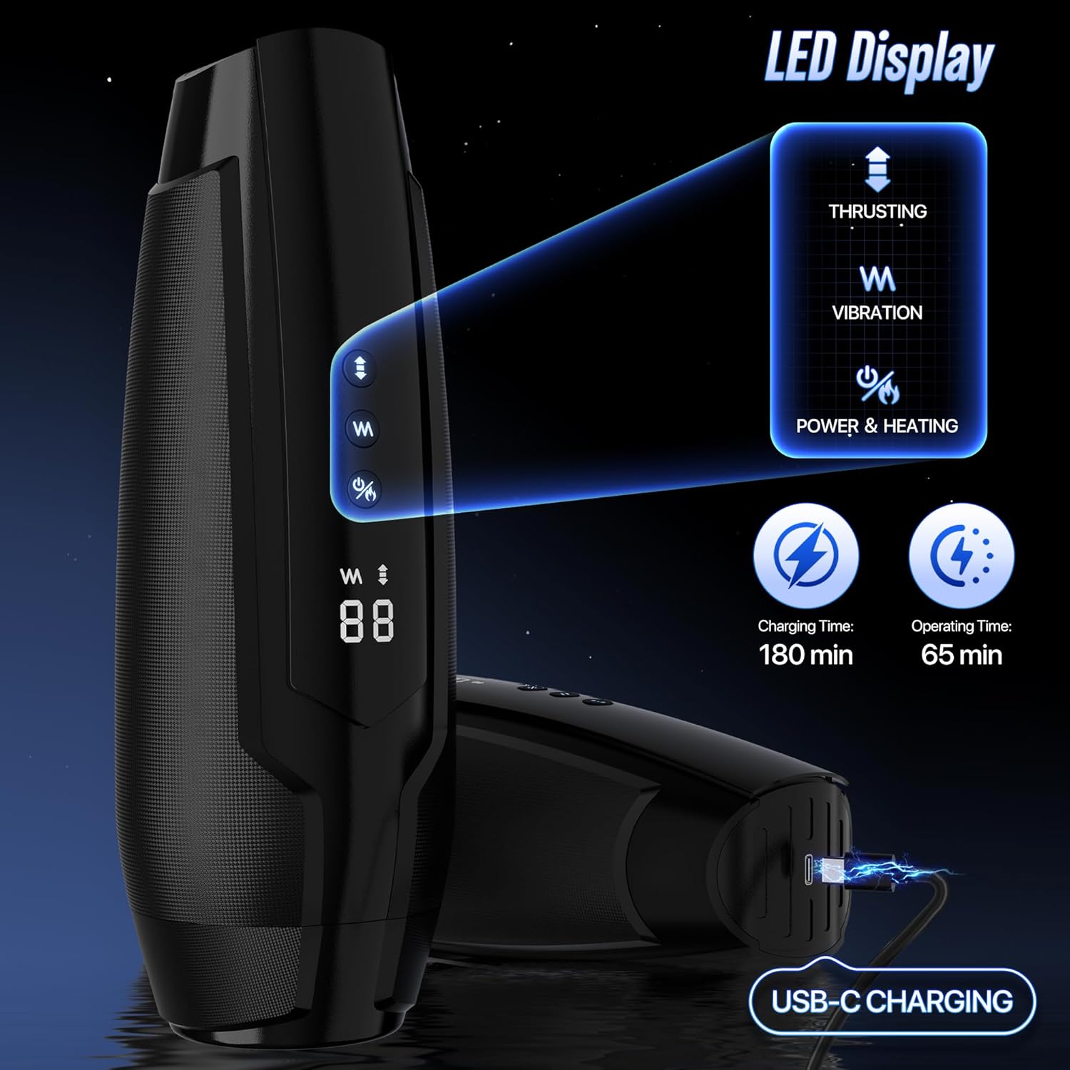 Heating Male Masturbator Sex Toys for Men, AI Sync APP Control Male Sex Toys with 7 Thrusting & 7 Vibrating Modes & Silent Brushless Motor, Hands-Free Sex Machine Pocket Pussy Male Stroker Adult Toy