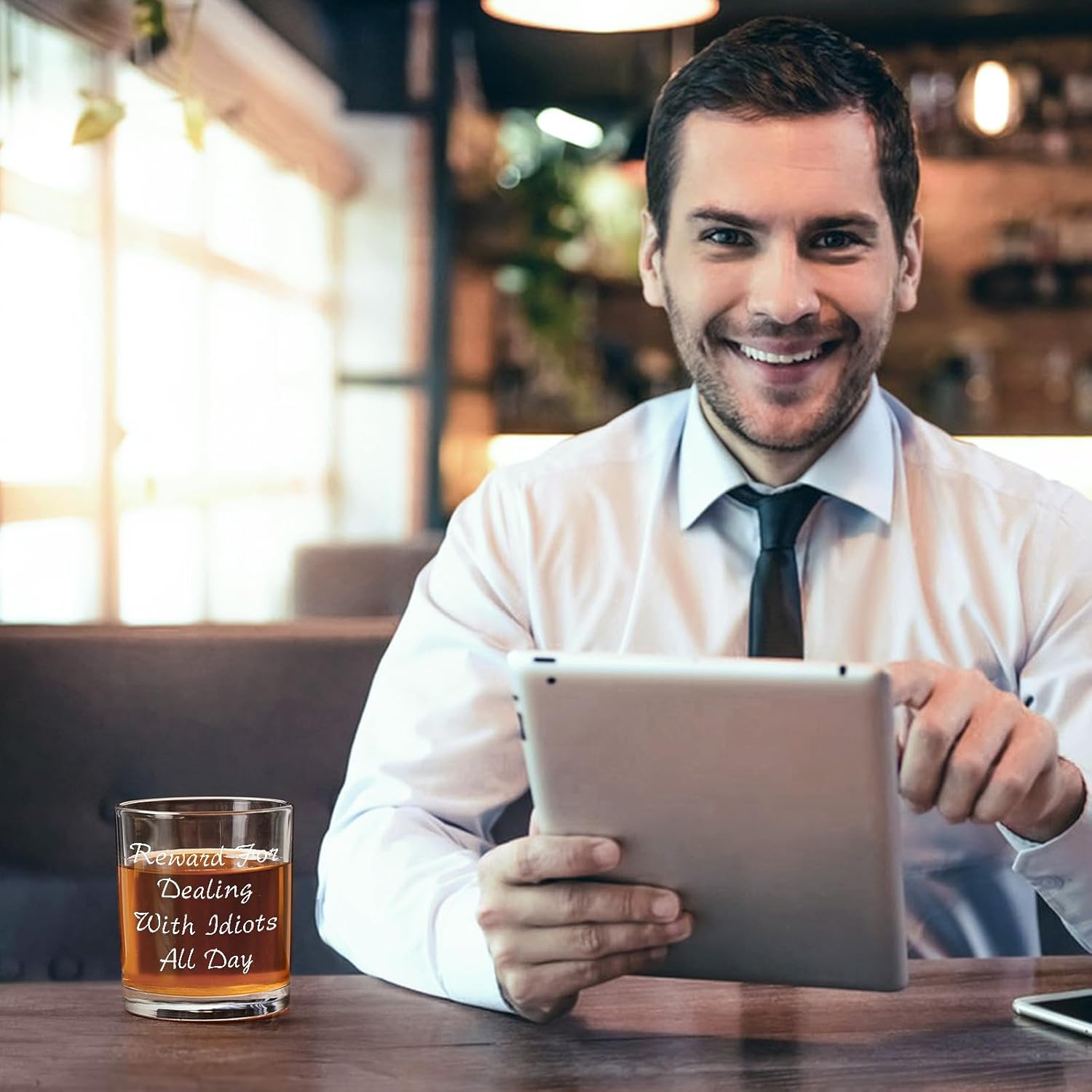 Futtumy Reward For Dealing With Idiots All Day Whiskey Glass, Funny Gifts for Men Coworker Friend Husband Boss Him, Novelty Old Fashioned Glass for Christmas Fathers Day Bosses Day Birthday, 10 oz - Image 7