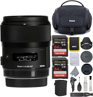 Sigma 35mm f/1.4 DG HSM Art Lens for Sony E Mount Cameras Bundle with 64GB Extreme PRO SD...